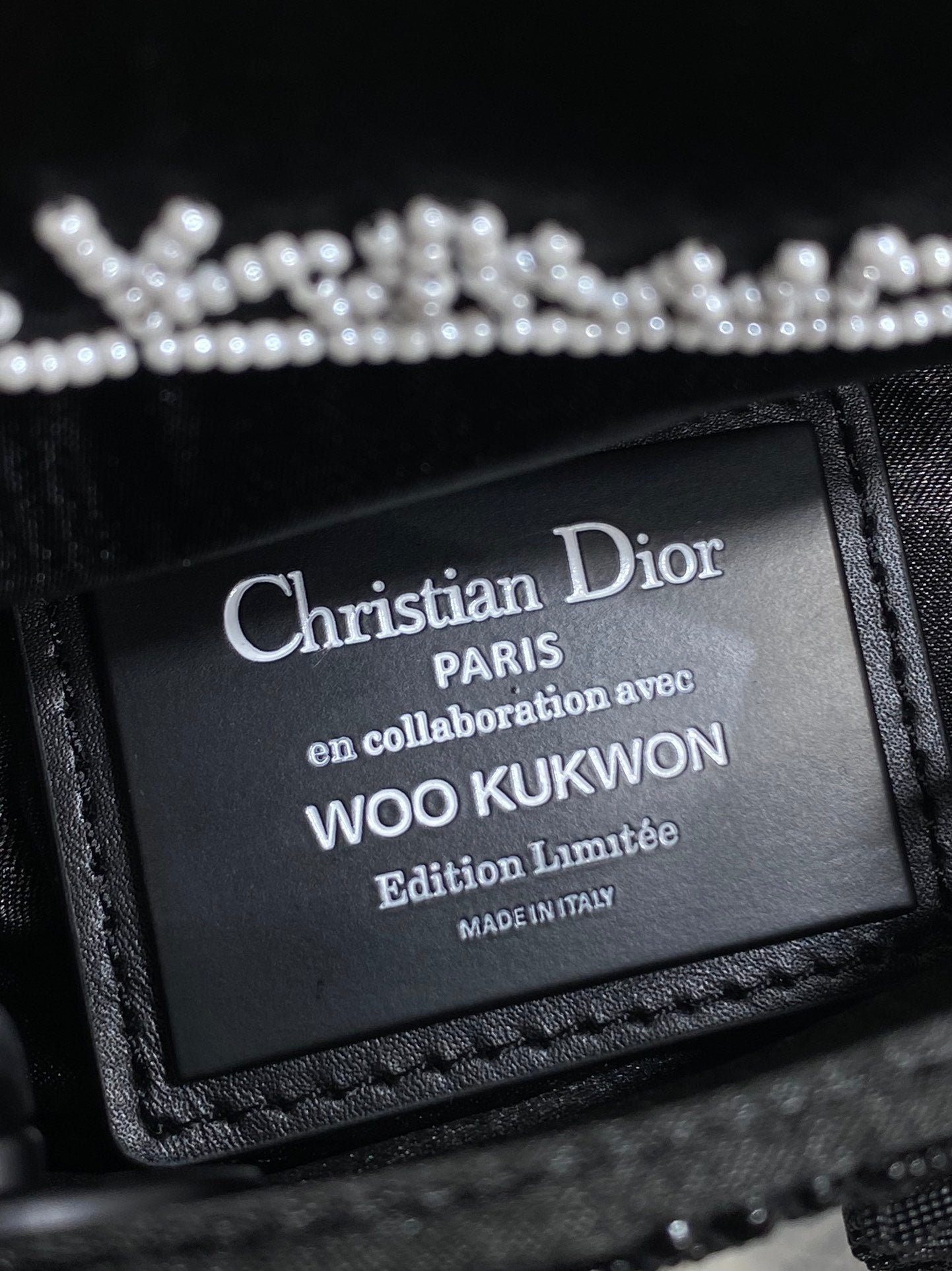 Dior 2026 Lady Art Mini Bag 12cm Black Cotton Leather 352144