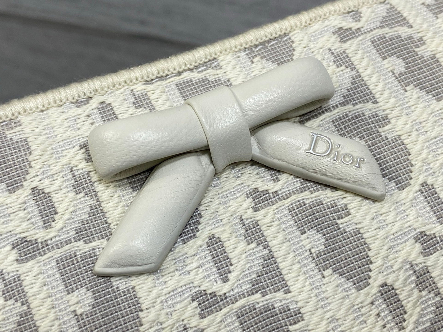 Dior 2026 Promenade 22cm Bag White Grey Cotton Calfskin 289146