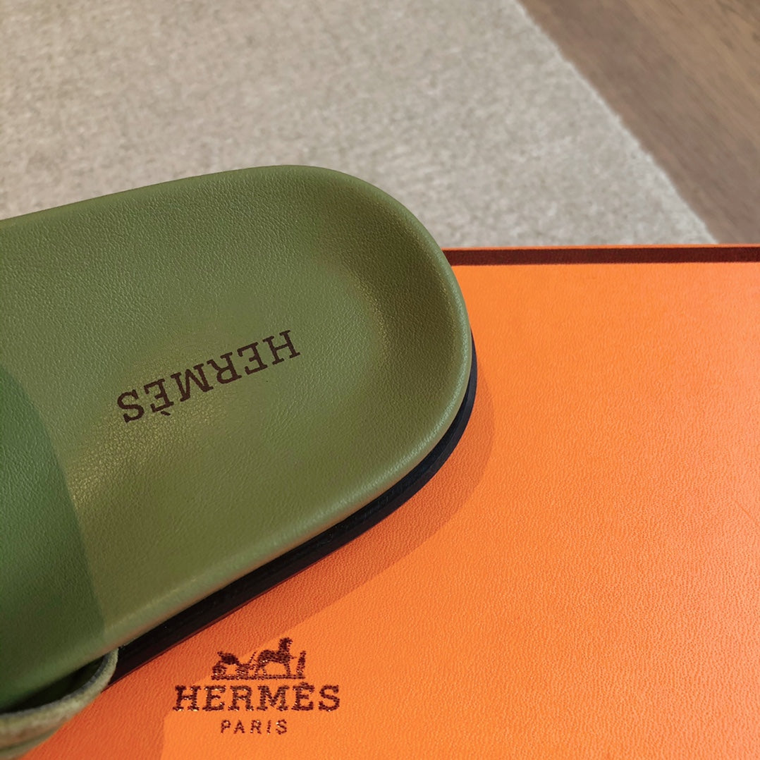 Empire Sandal Olive Lambskin Suede Goatskin