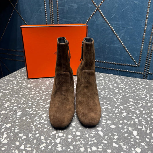HM Lisa Ankle Boots 80mm Brown Suede 531559