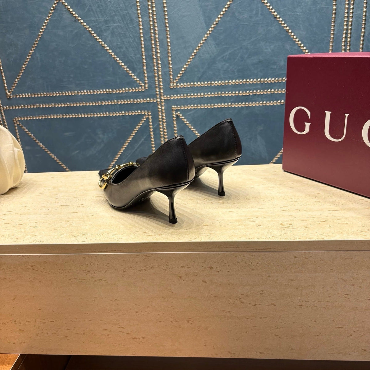 GG 26s Signoria Horsebit Pumps 7cm Black Leather 106950