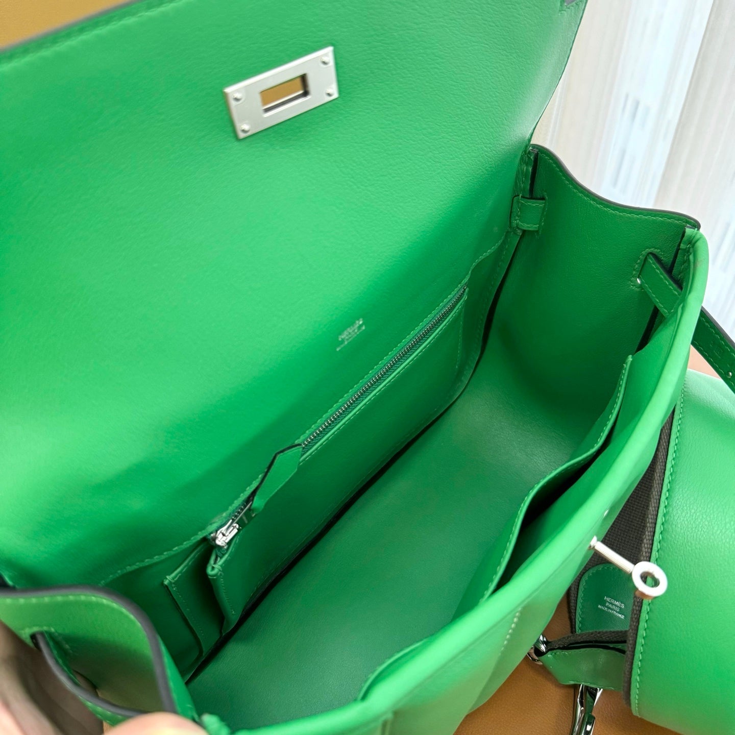 HM Berline Bag 28cm Green Calfskin 284547 (Production time: 25 days)