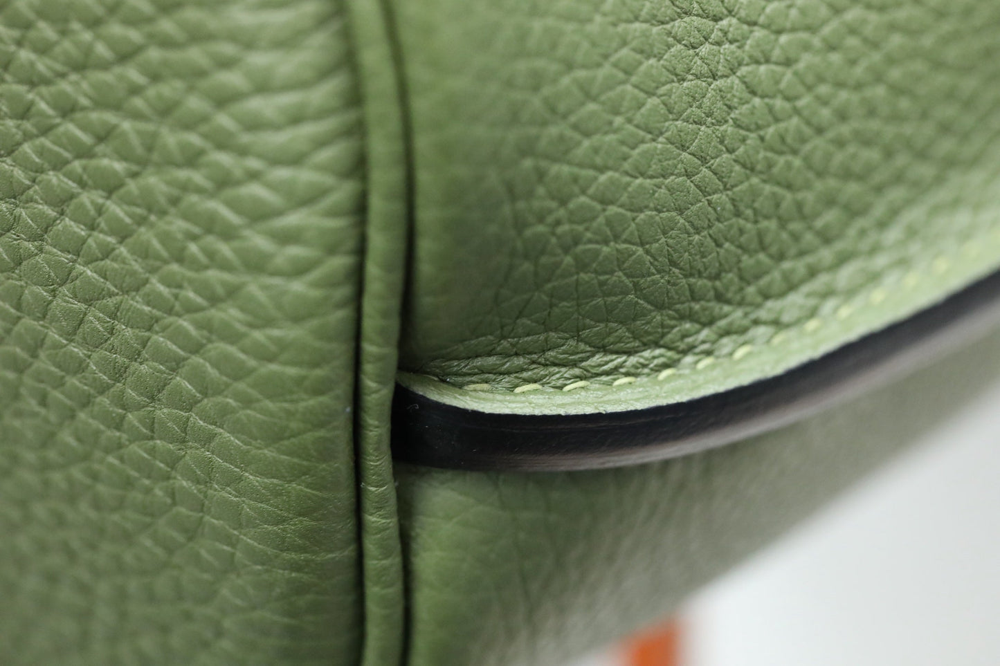 HM So Kelly Shoulder Bag 22cm Green Cowhide 284529