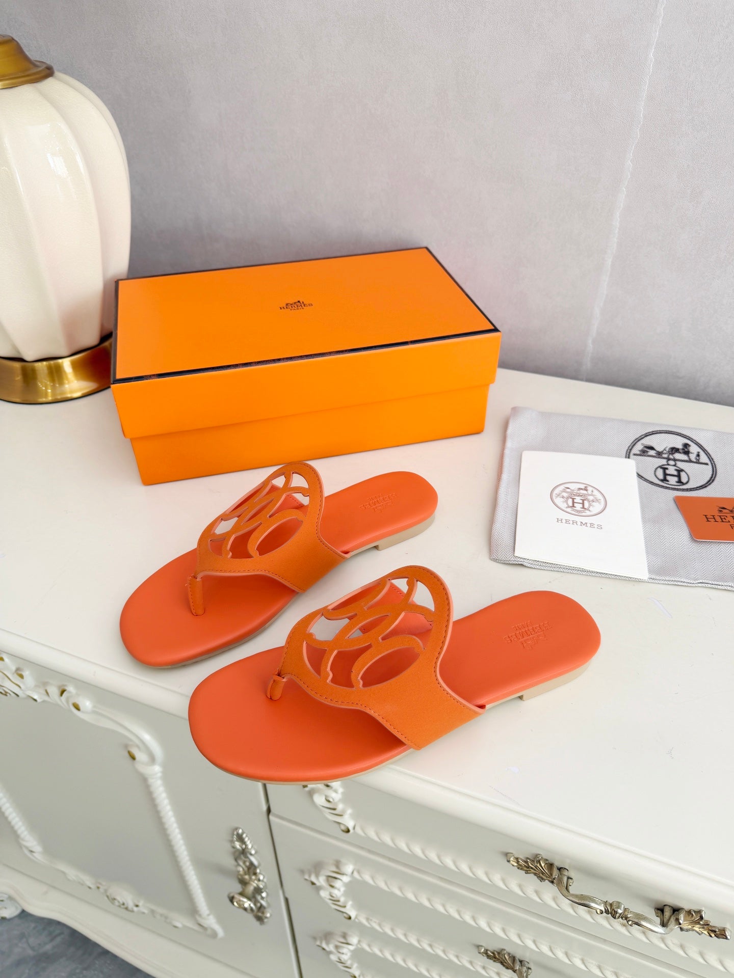 HM Mage Sandal Orange Lambskin 605908