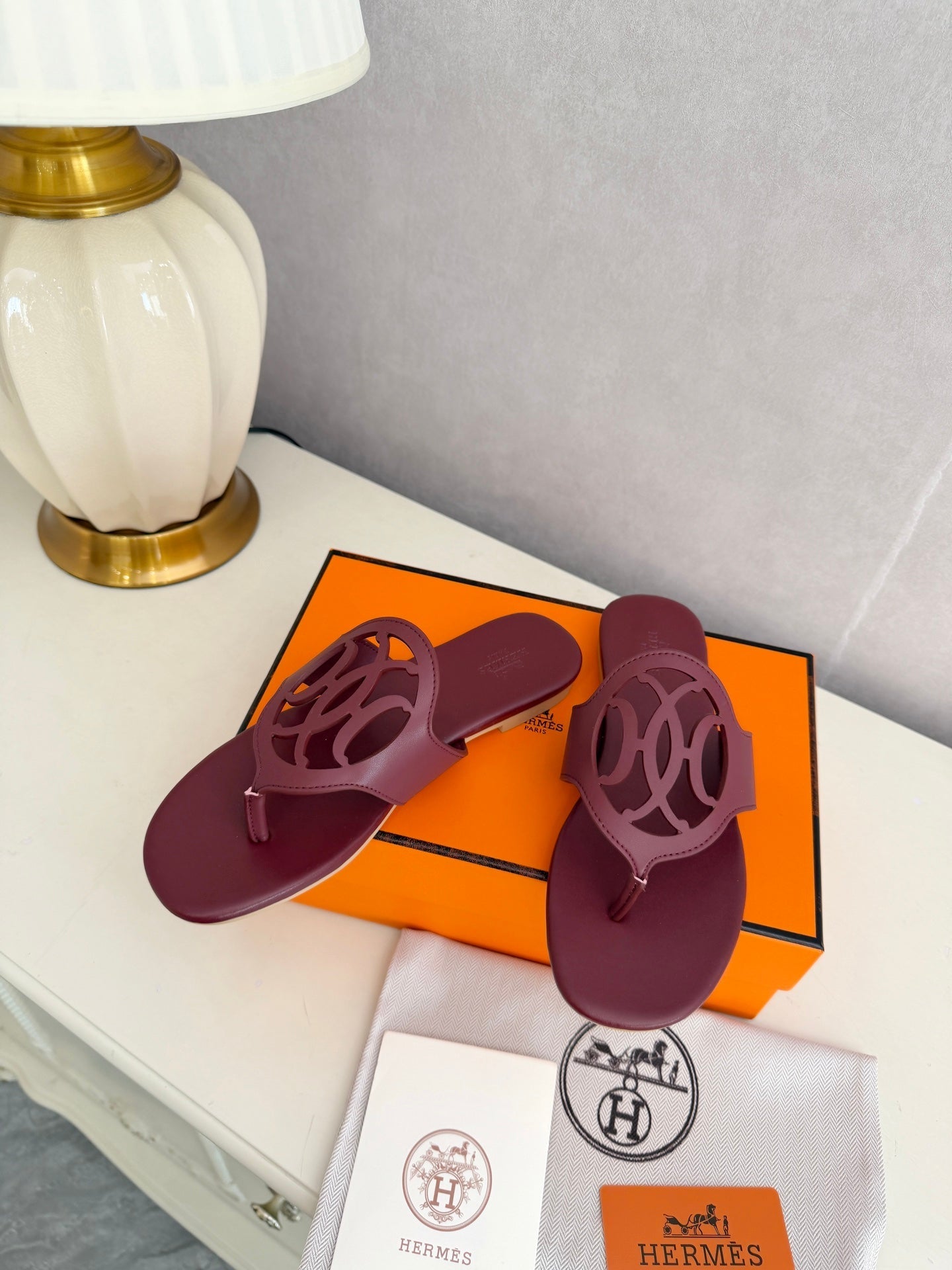 HM Mage Sandal Burgundy Lambskin 605909