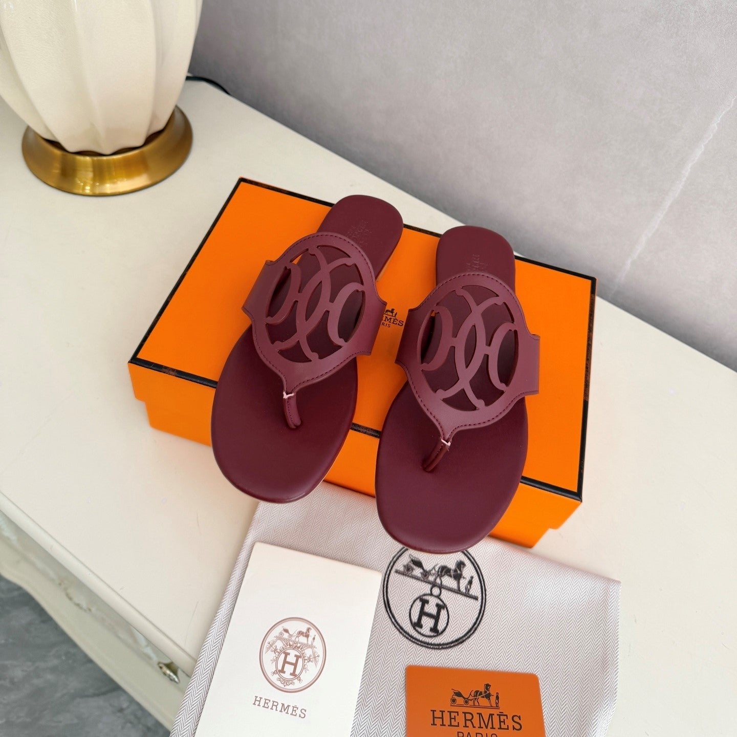 HM Mage Sandal Burgundy Lambskin 605909