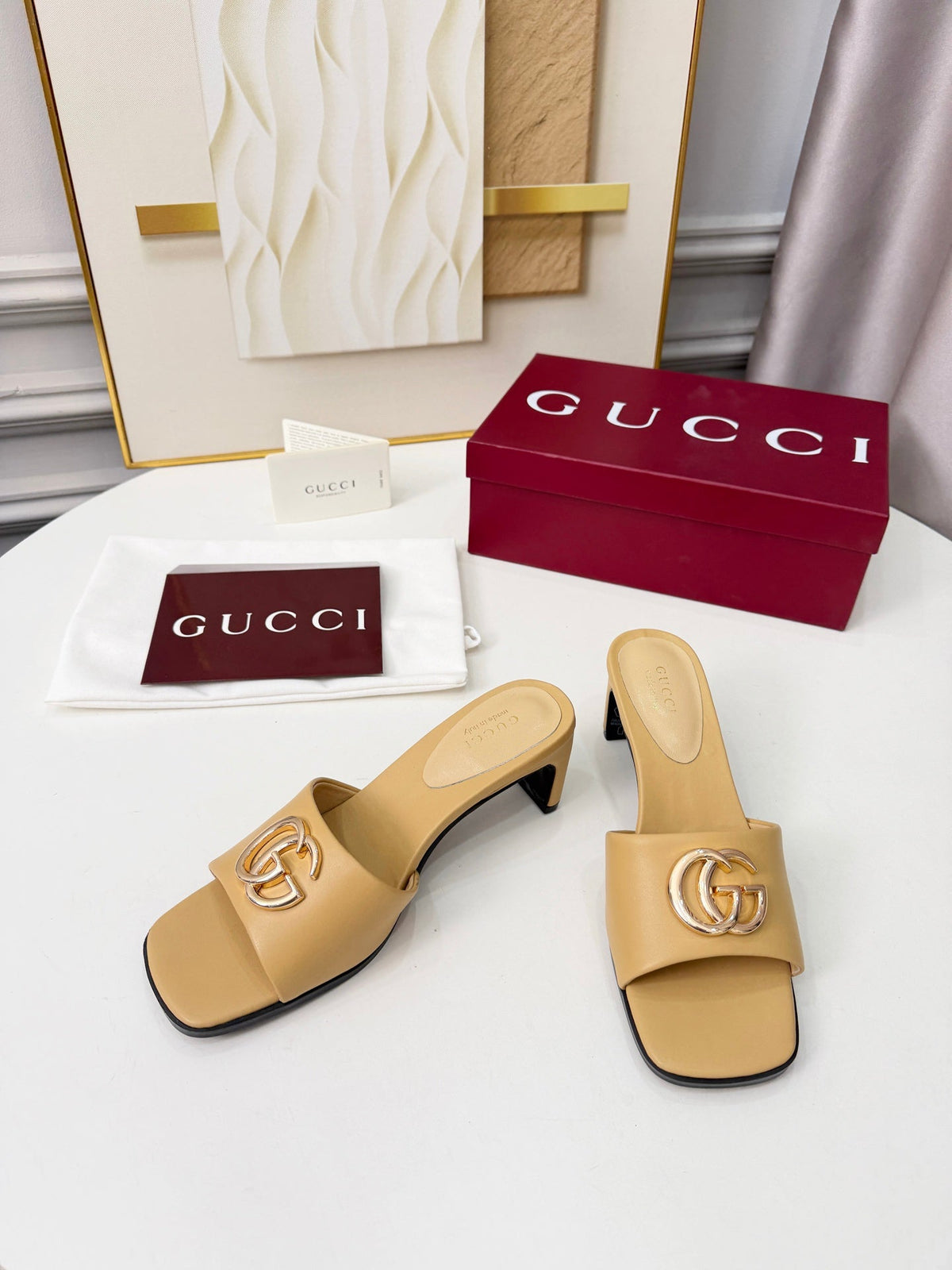 GG 2026 Early Spring Sandals Beige Sheepskin 688530