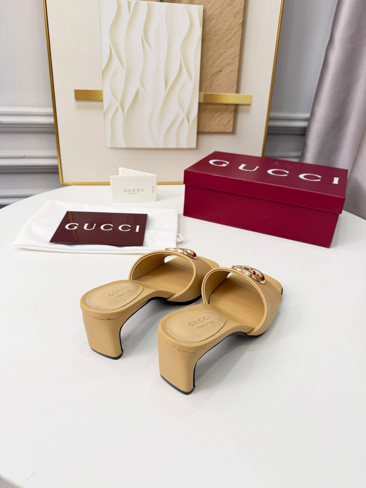 GG 2026 Early Spring Sandals Beige Sheepskin 688530