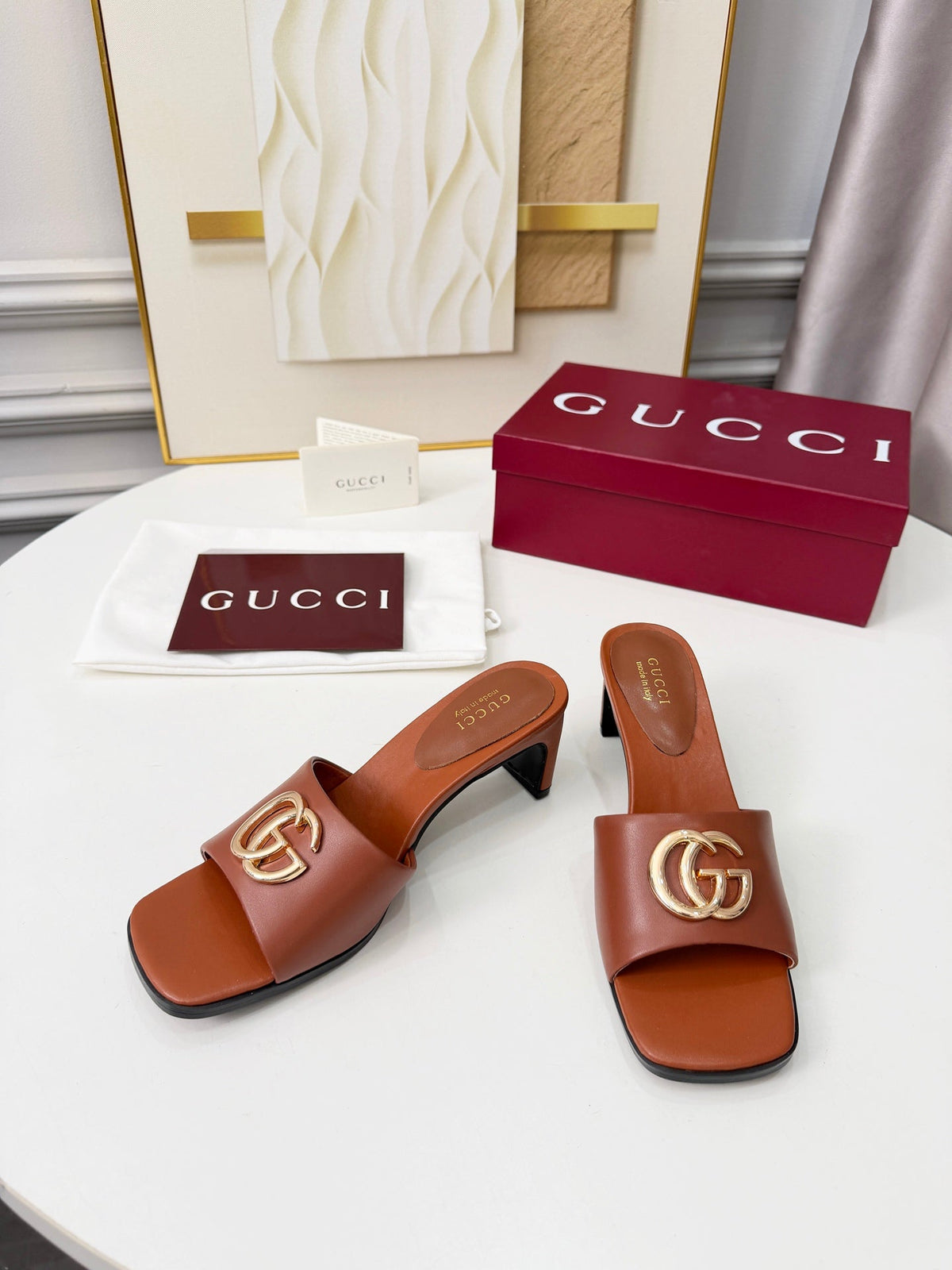 GG 2026 Early Spring Sandals Tan Brown Sheepskin 688533