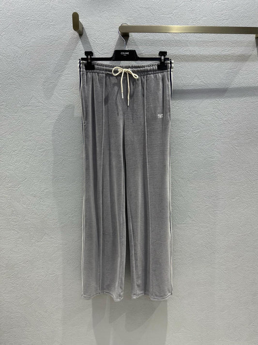 Celine 25 Pant Grey White Velvet Cotton