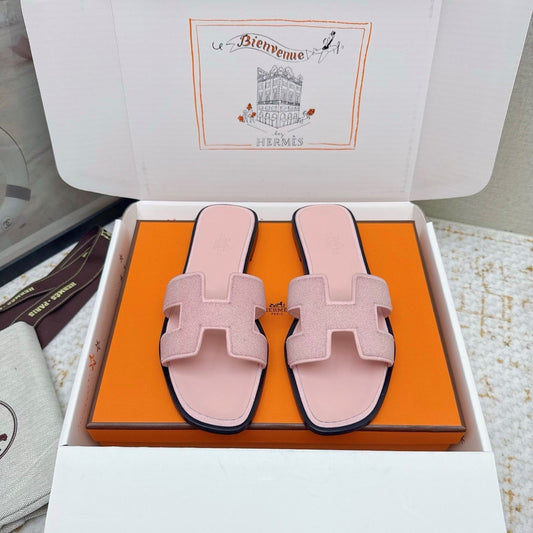 HM Oasis Sandals Pink Suede Cowhide 625265