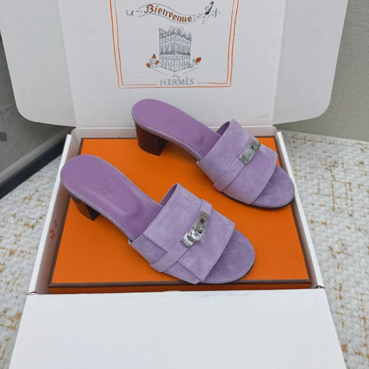 HM 26ss Oasis Sandals 50 Purple Suede Cowhide 625181