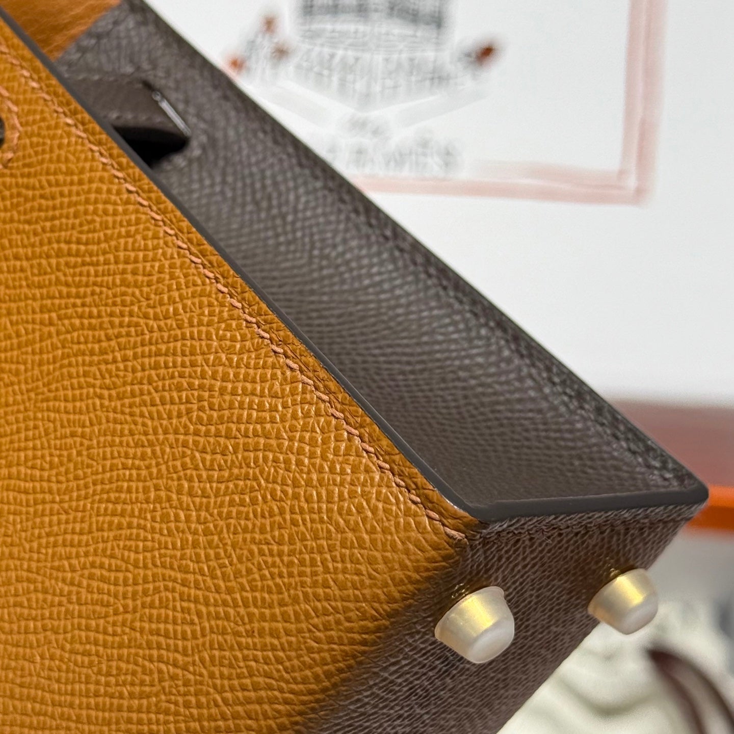 HM Mini Kelly 19 Golden Brown Epsom 243116