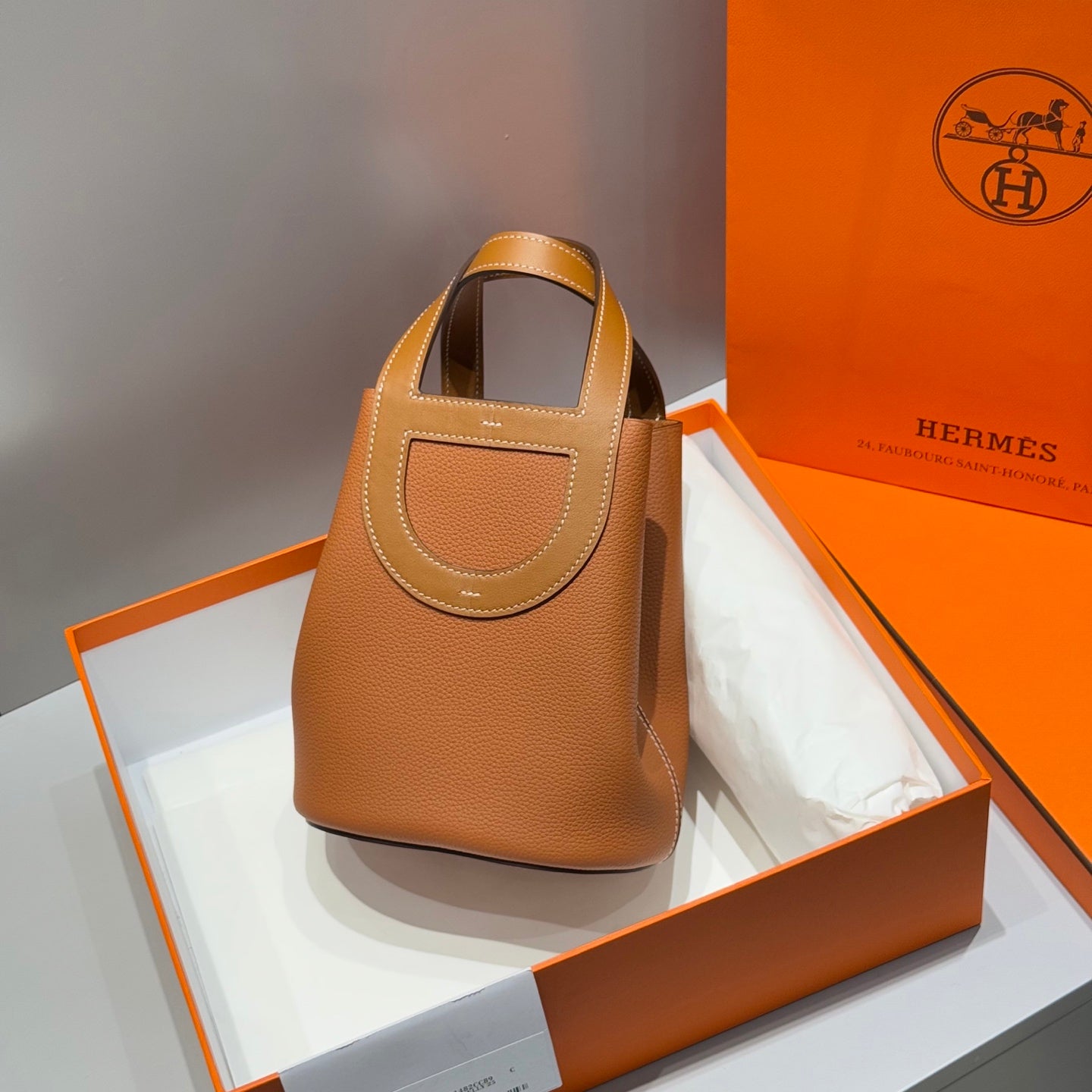 HM In-The-Loop 18cm Bag Tan Brown Taurillon Clemence Leather