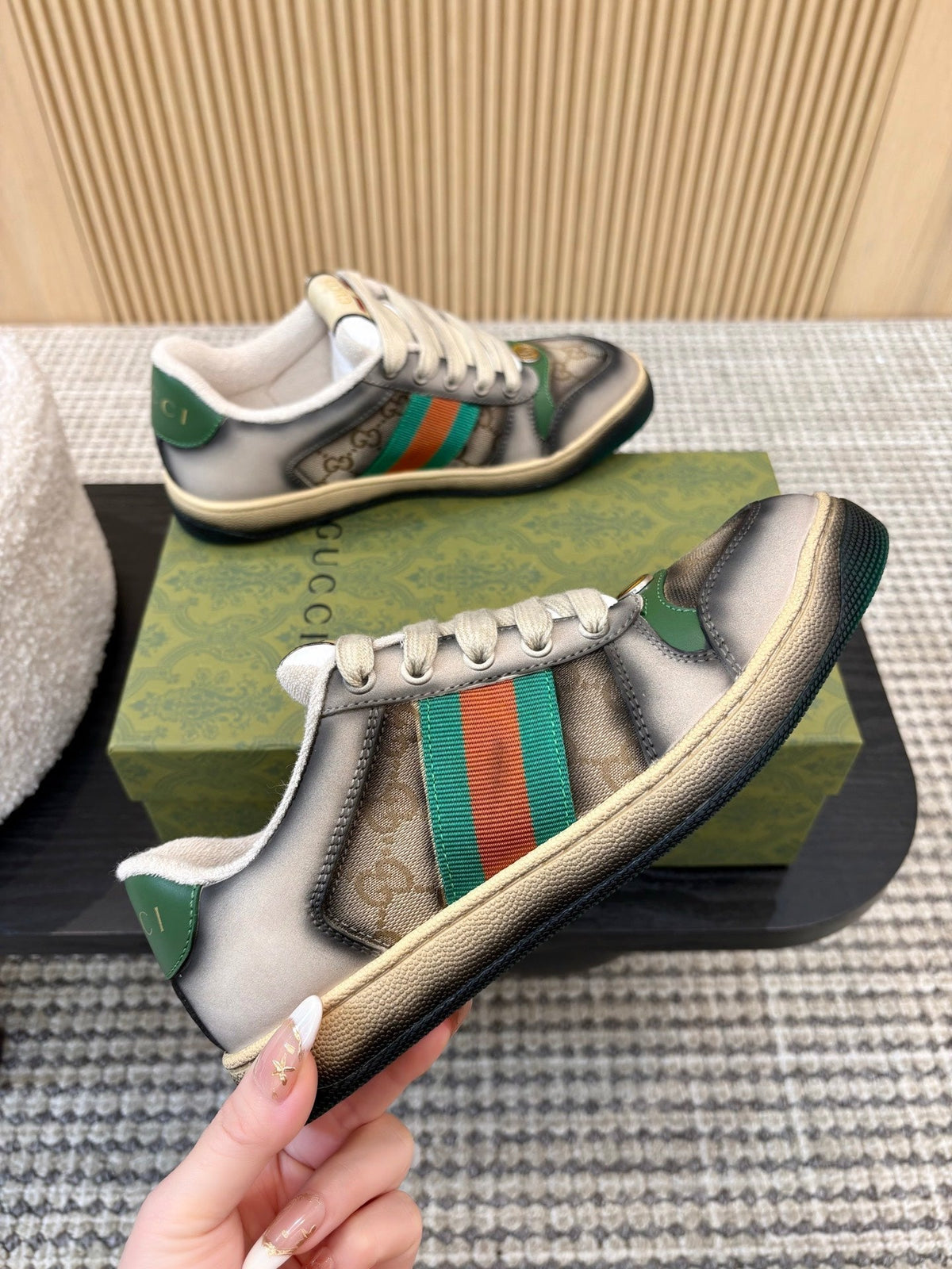 Gucci 26s Sneakers In Grey Gradient Canvas