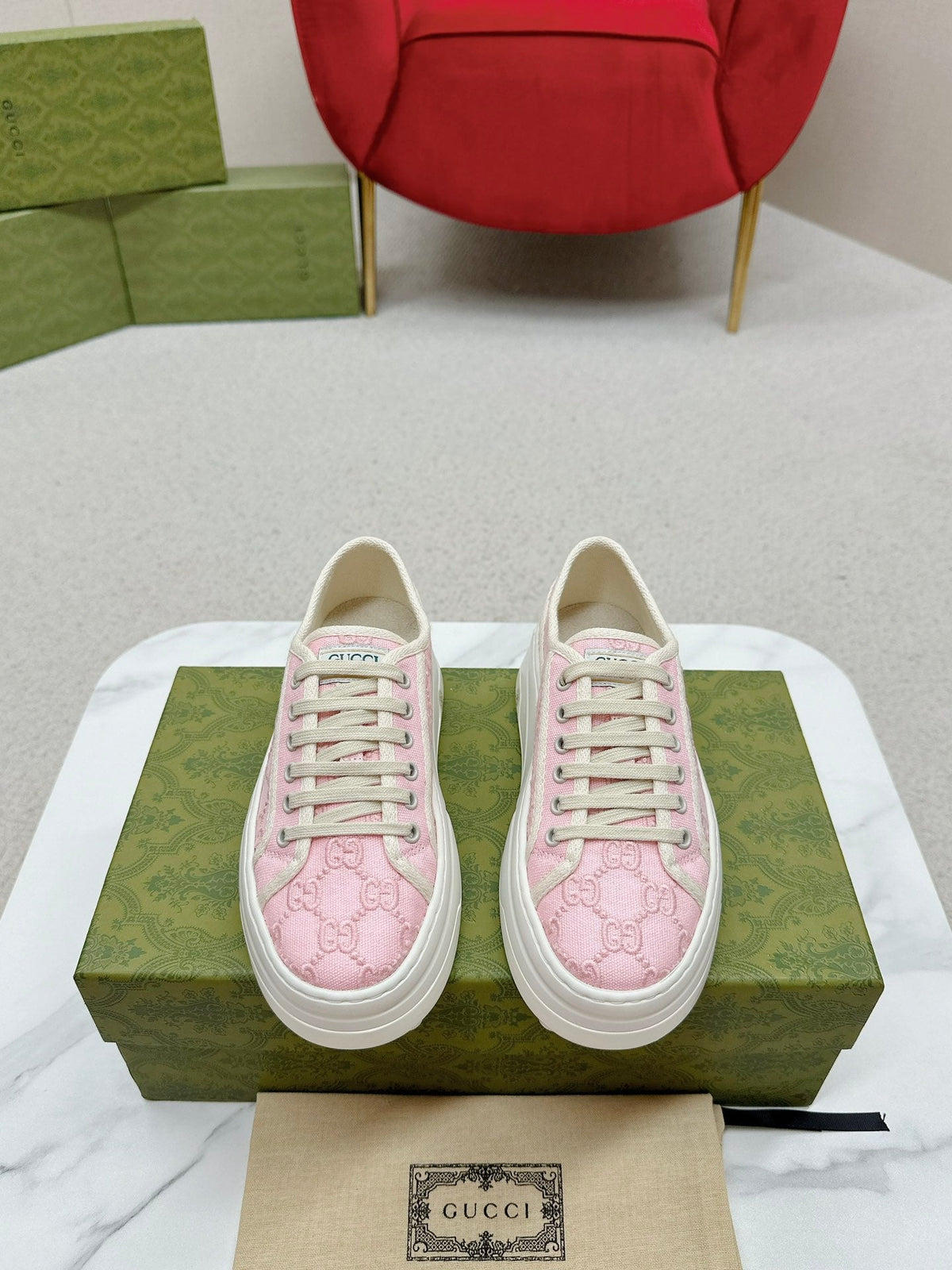 GG Tennis 1977 Sneakers Light Pink Canvas 457416