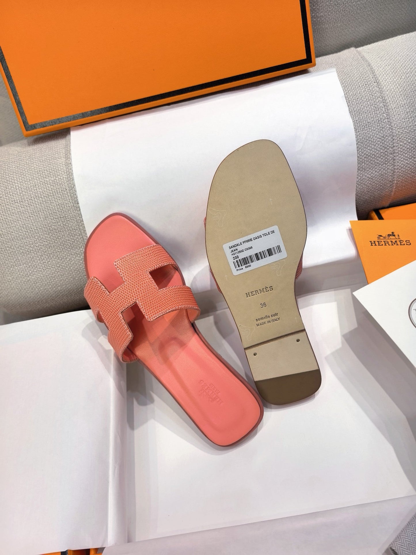 HM 26s Oran Sandal Jaipur Pink Epsom 708455