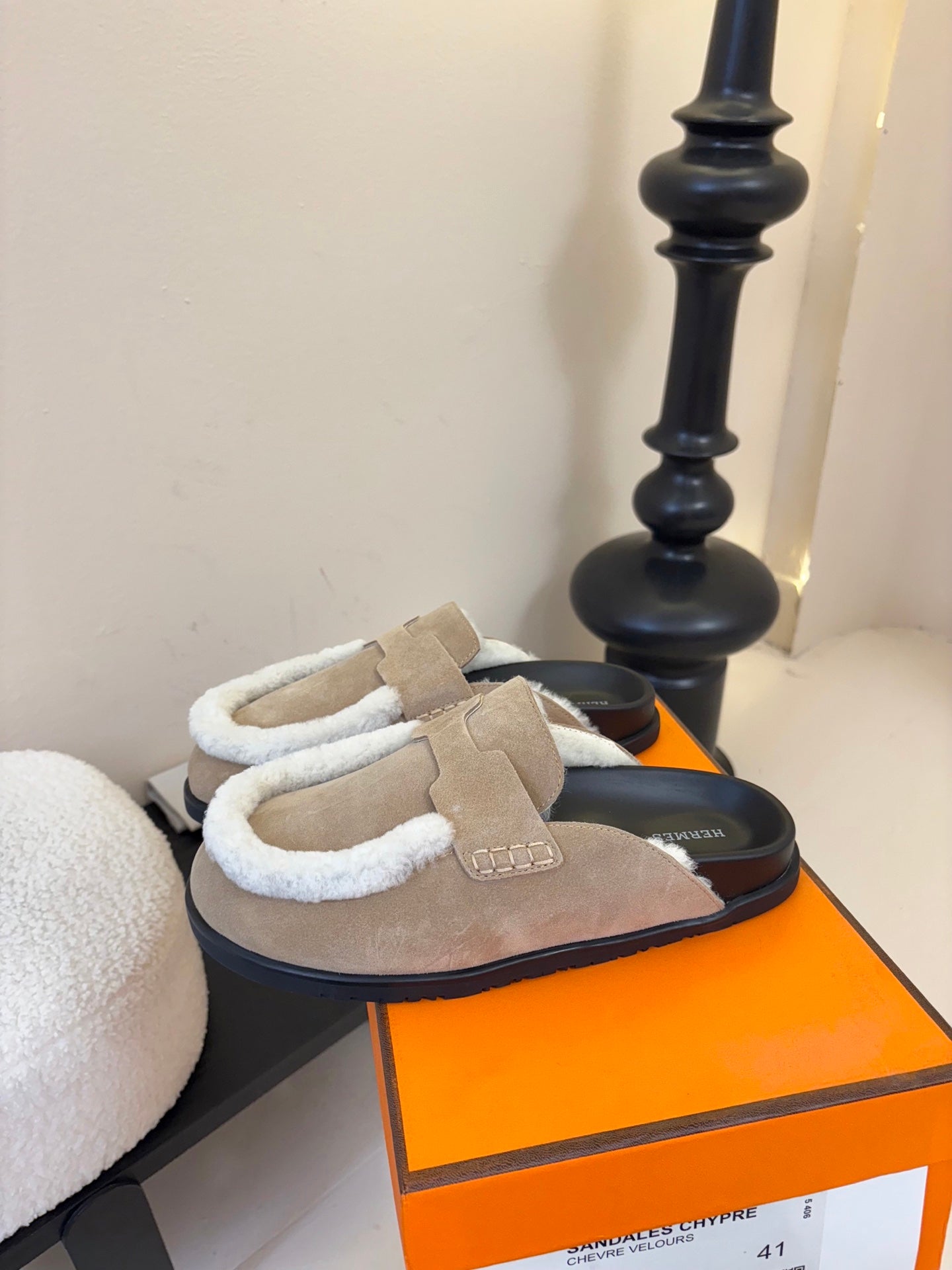 HM slippers birkenstocks taupe suede 478429
