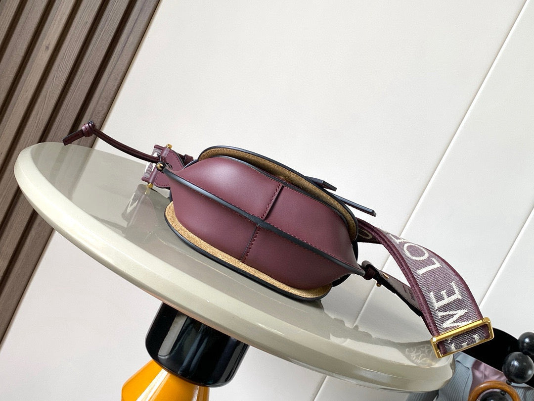 Loewe Mini Gate Dual Bag Burgundy Calfskin