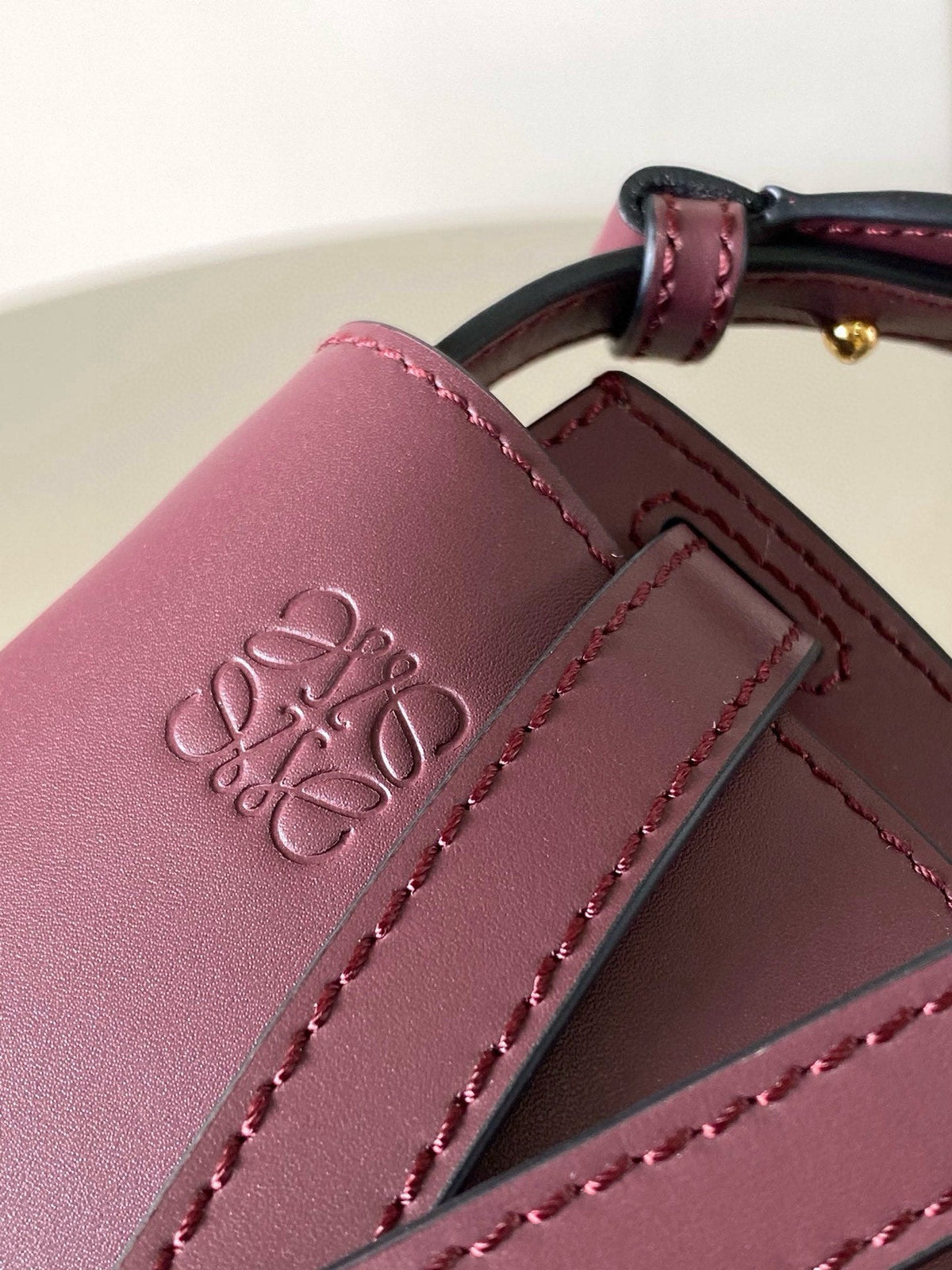 Loewe Mini Gate Dual Bag Burgundy Calfskin