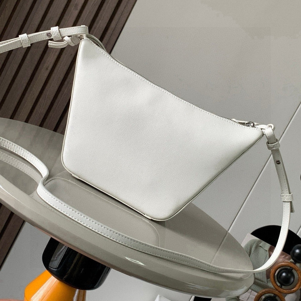 Loewe Mini Hammock Hobo Bag White Calfskin