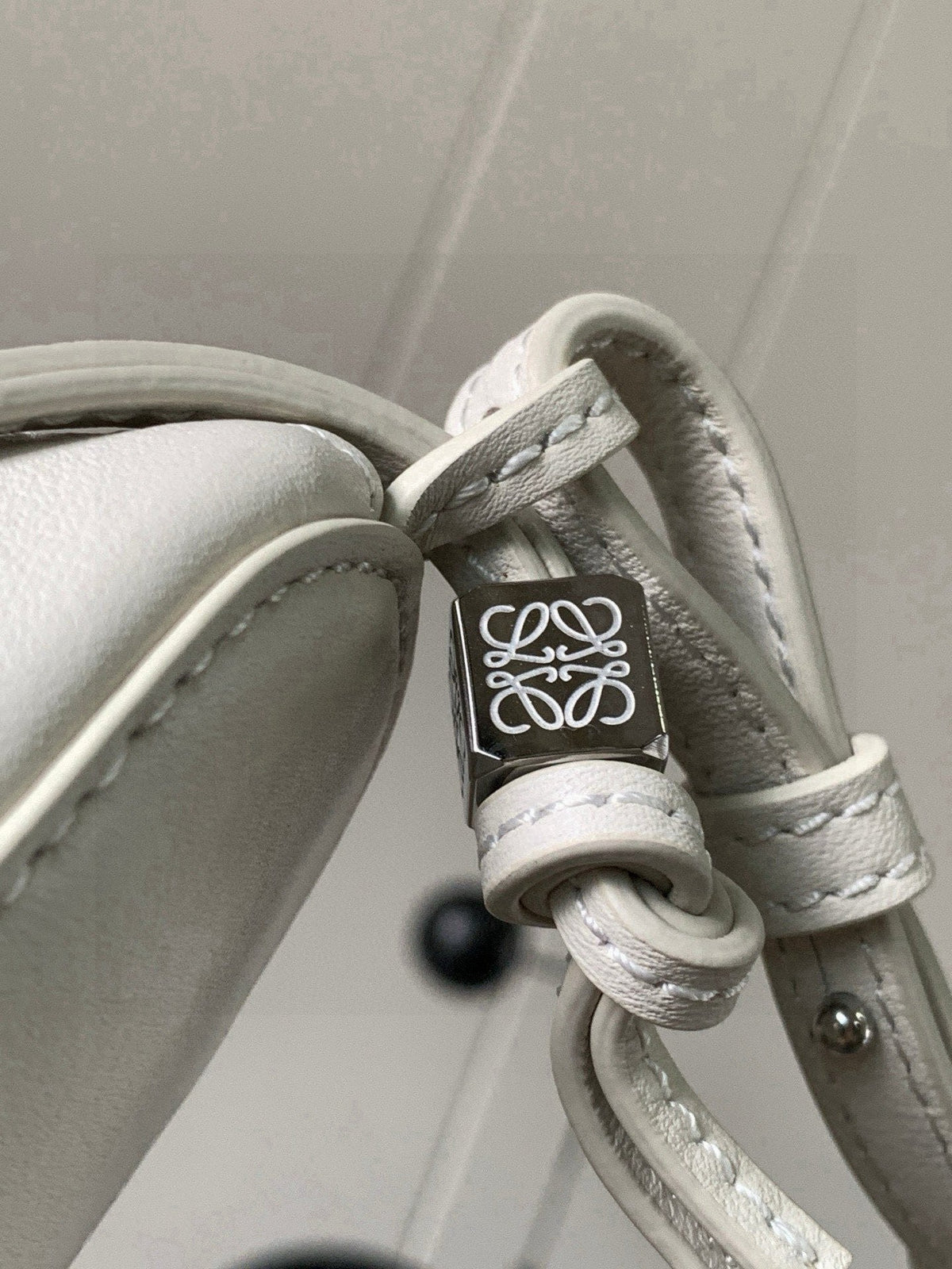 Loewe Mini Hammock Hobo Bag White Calfskin