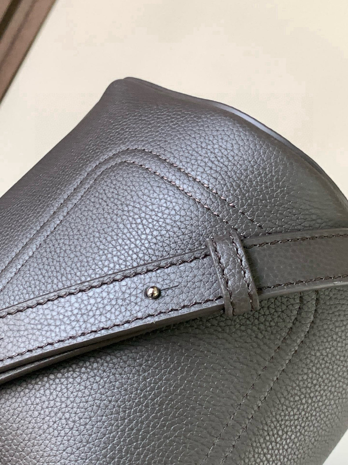 Loewe Mini Pebble Bucket Bag Taupe Grained Calfskin