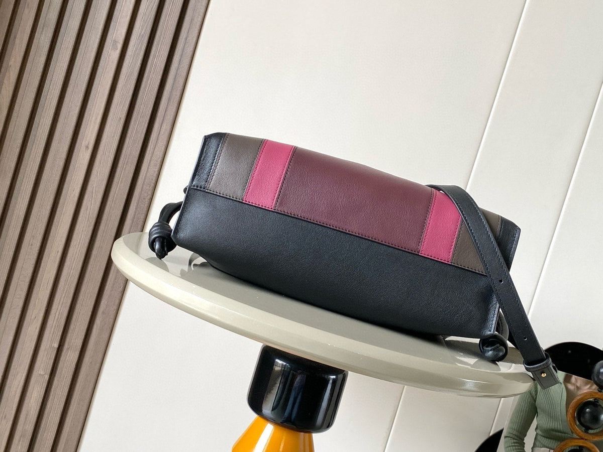 Loewe Medium  Flamenco Clutch Black Taupe Pink Nappa Calfskin