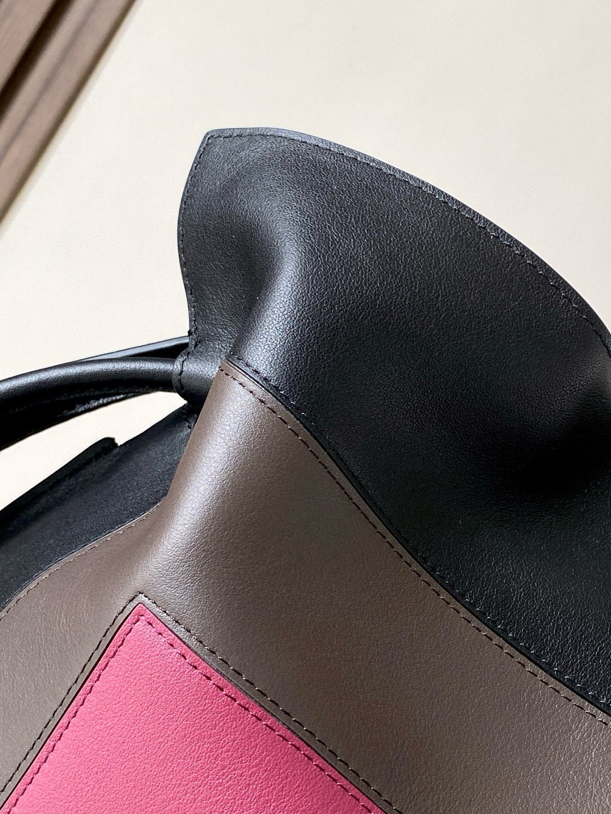 Loewe Medium  Flamenco Clutch Black Taupe Pink Nappa Calfskin