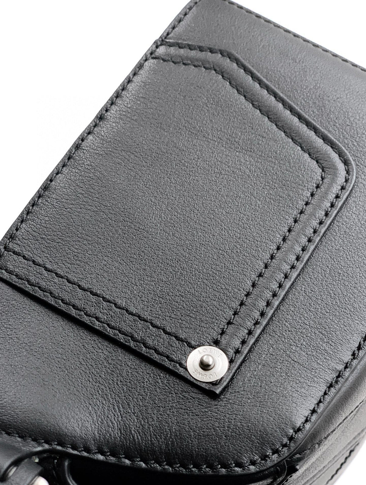 Loewe Panta Small Puzzle Bag 24cm Black Glossy Calfskin