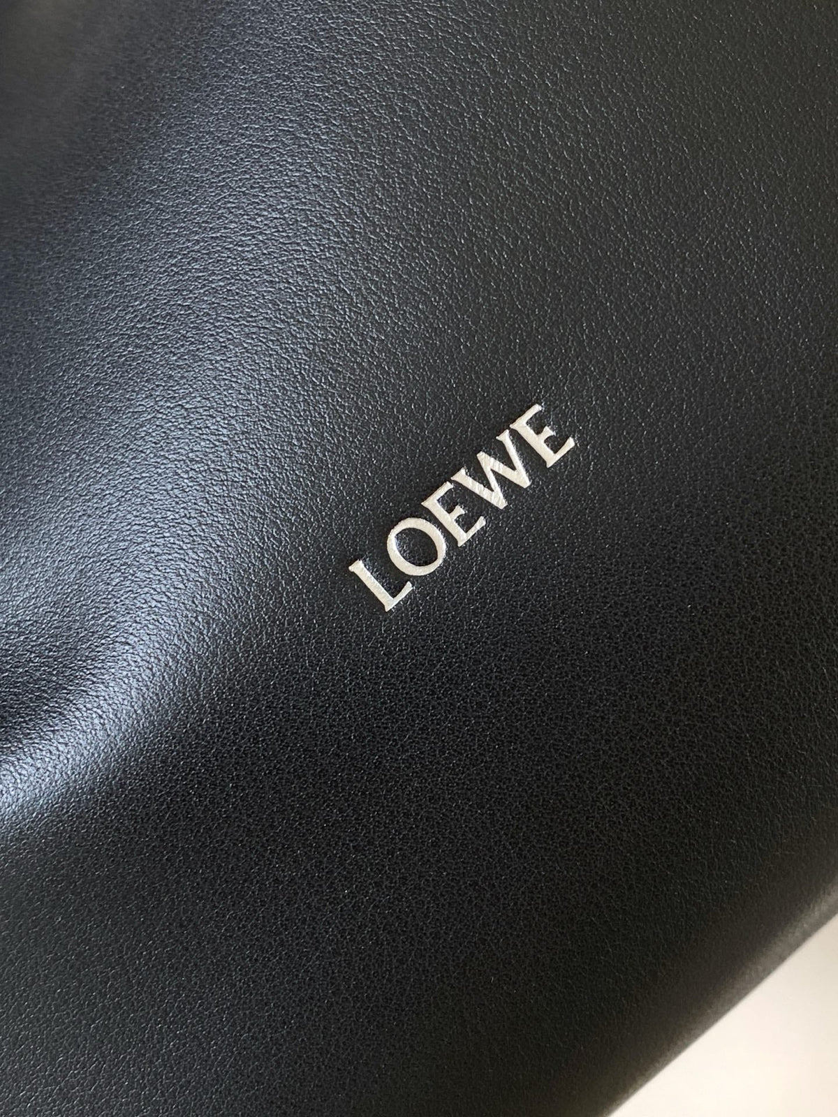 Loewe Panta Medium Flamenco Clutch Bag Black Calfskin