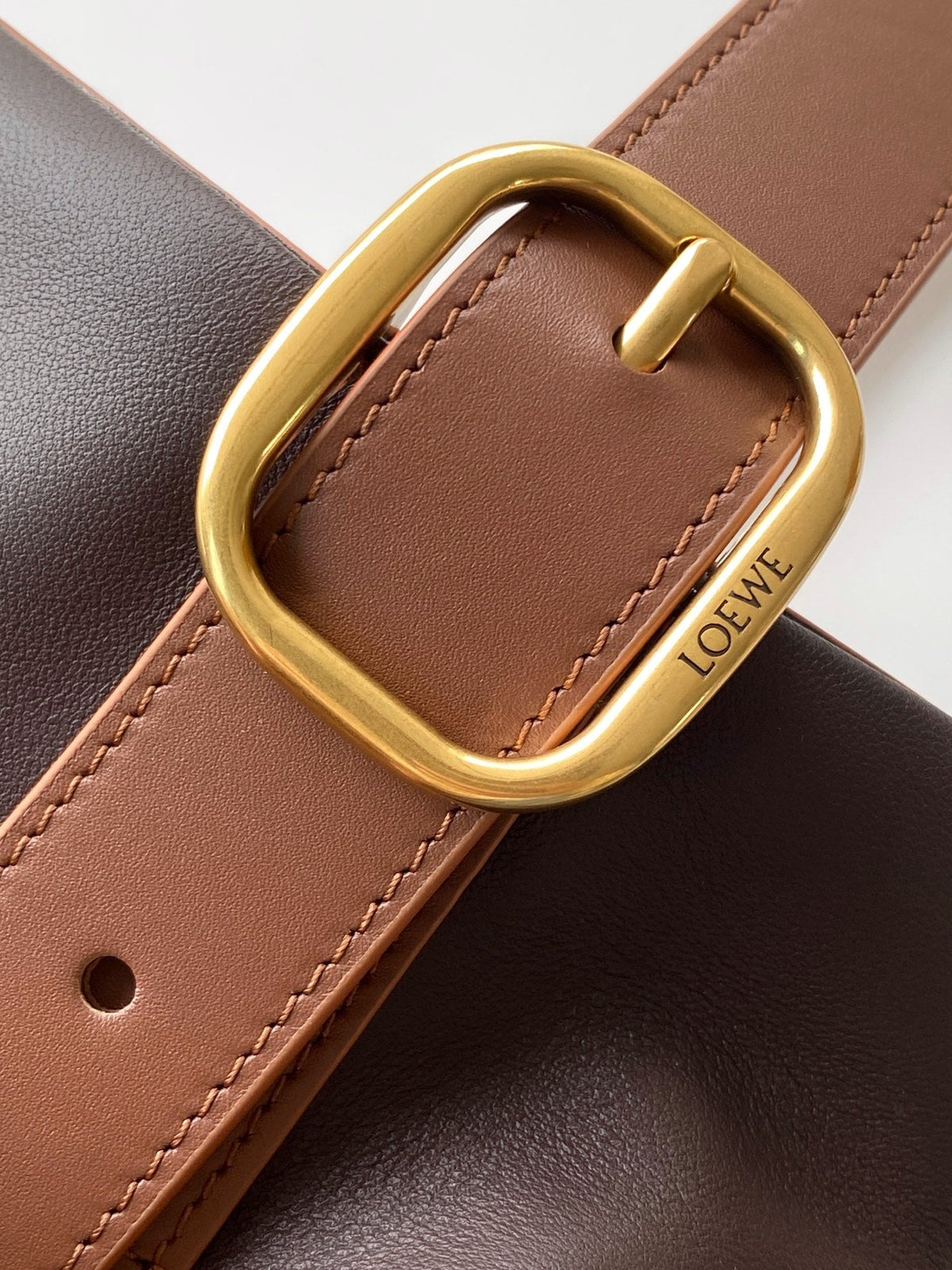 Loewe Draped Leather Tote Bag Chocolate Lambskin