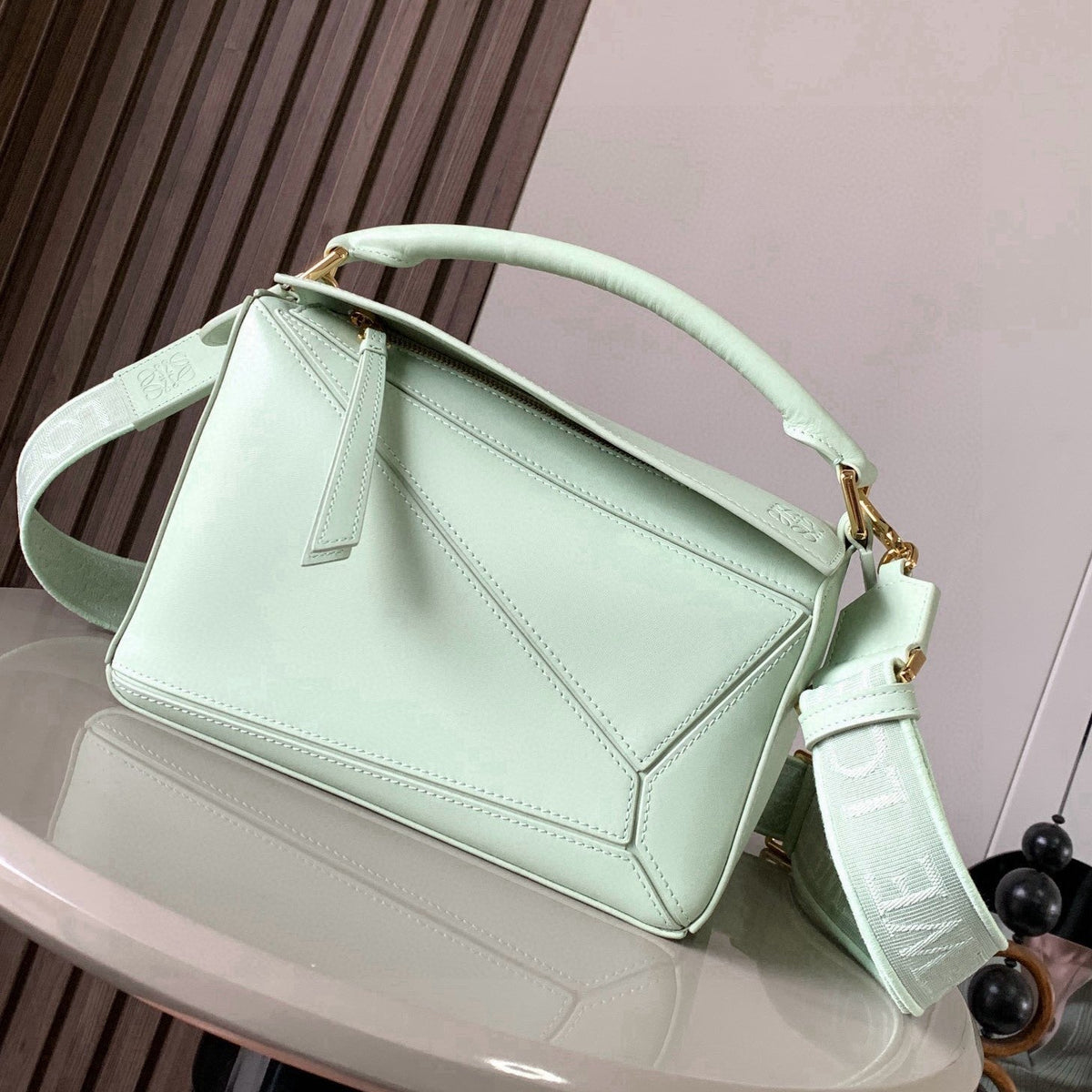 Loewe Puzzle Bag 24cm Light Mint Green Soft Nappa Calfskin