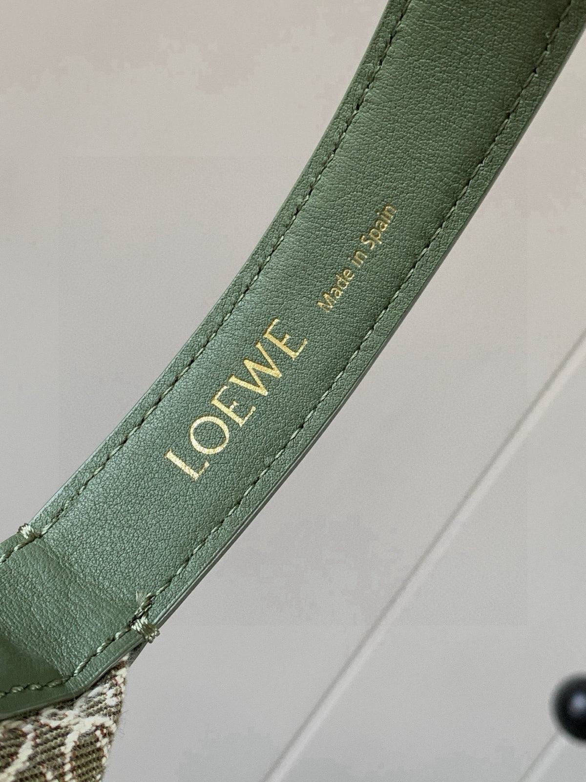 Loewe Cubi Anagram Bag 35cm Green White Jacquard Cotton Calfskin