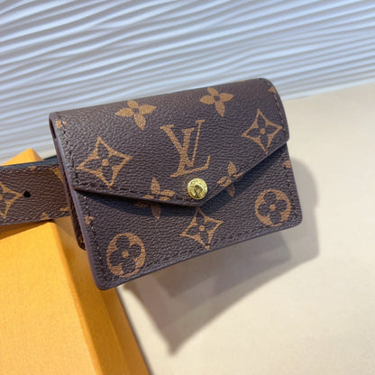 LOUIS VUITTON LV Daily Multi Pocket 30mm Belt Bag Brown Leather