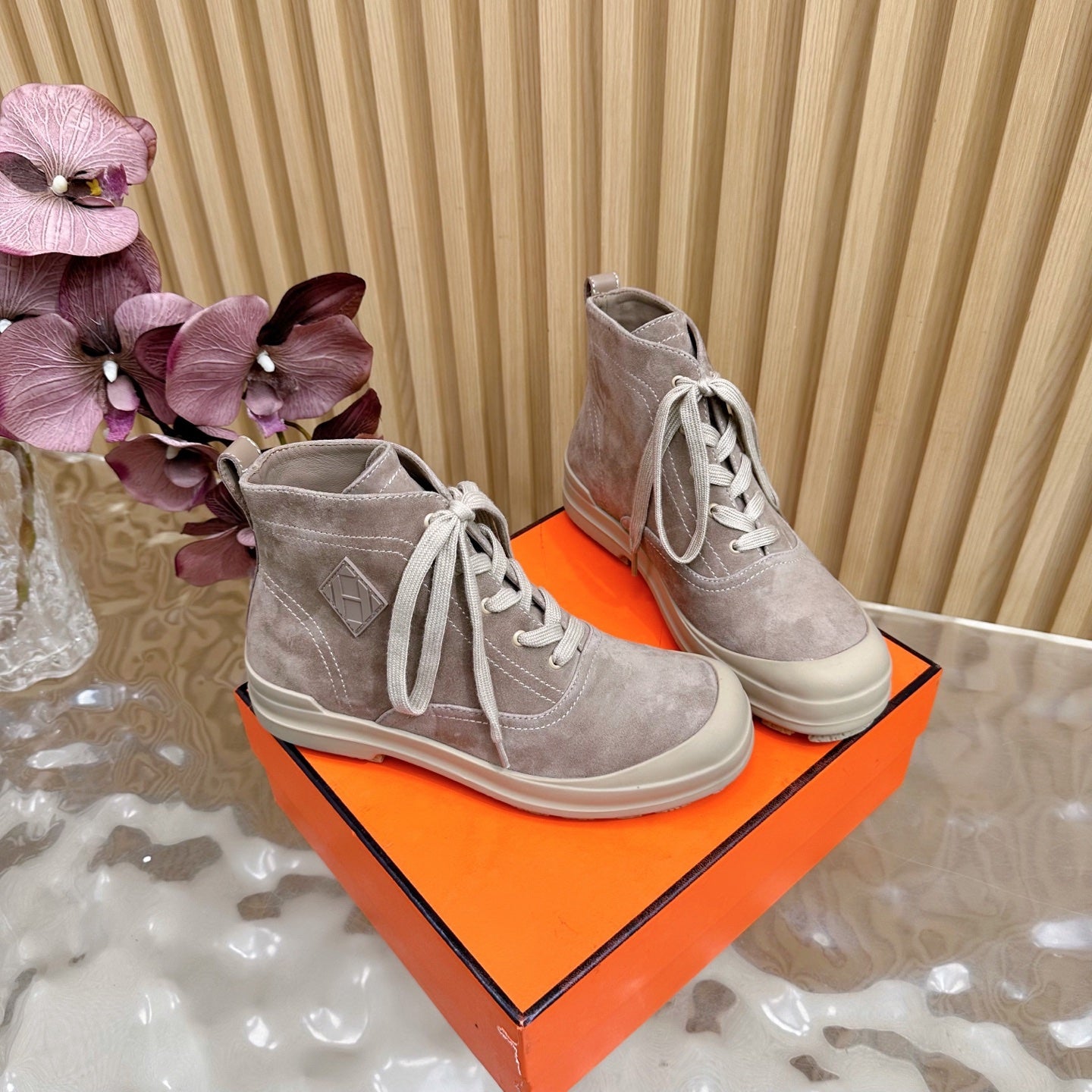HM Kooler Ankle Boot Muted Beige Suede 498194