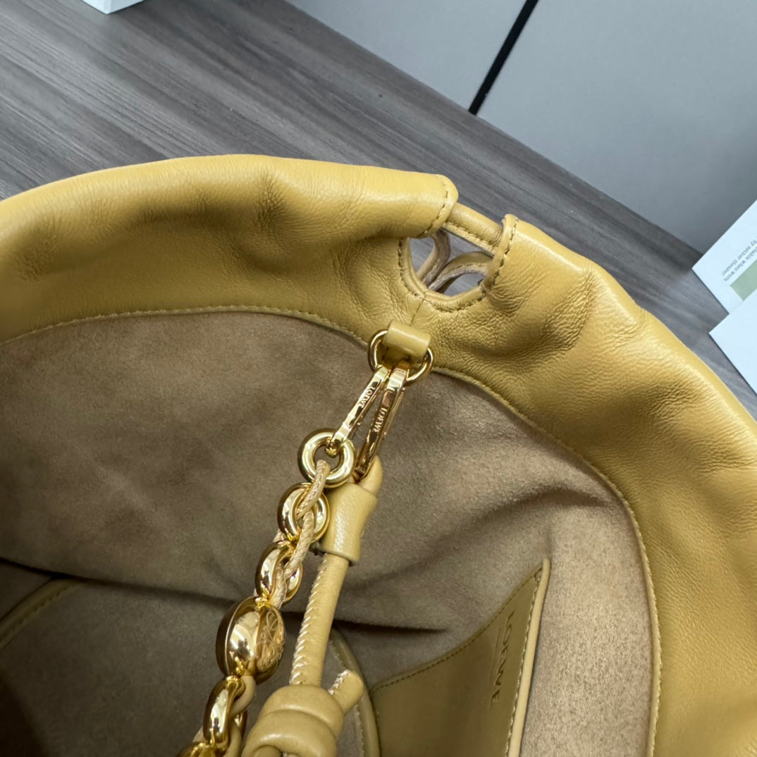 Loewe Flamenco Purse Bucket 32 Gold Lambskin Ghw