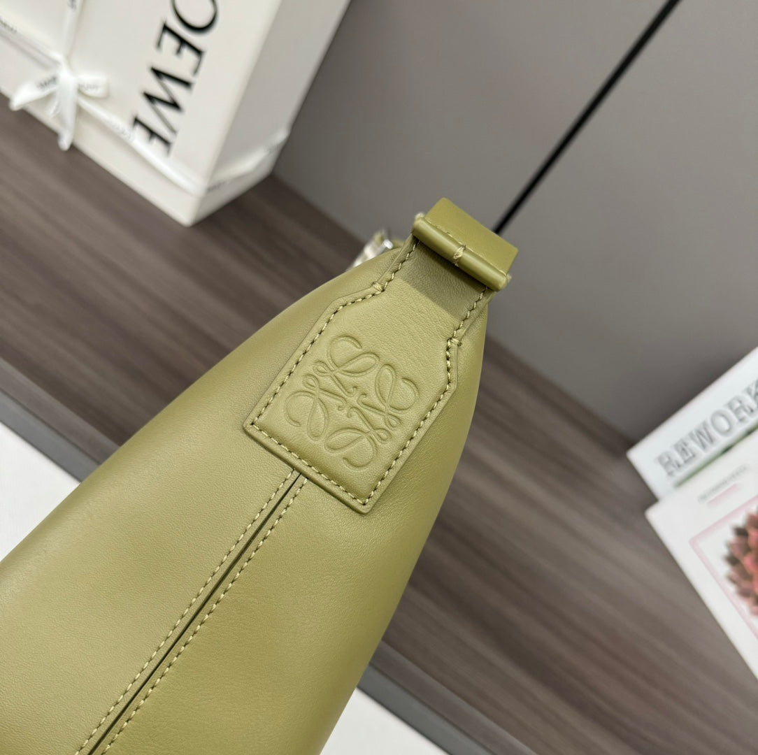 Loewe Small Cubi Crossbody Bag Olive Green Smooth Calfskin