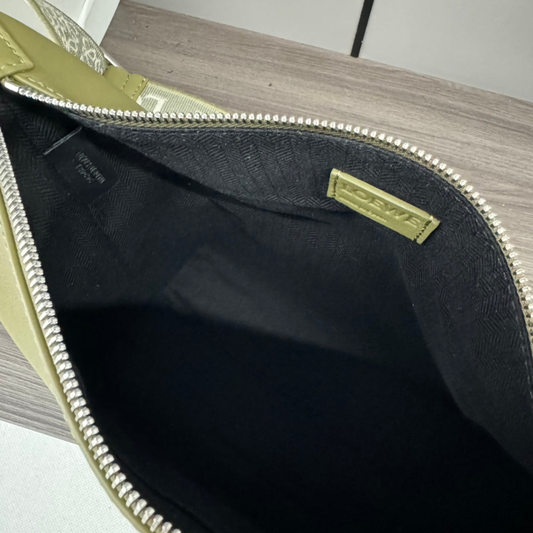 Loewe Small Cubi Crossbody Bag Olive Green Smooth Calfskin
