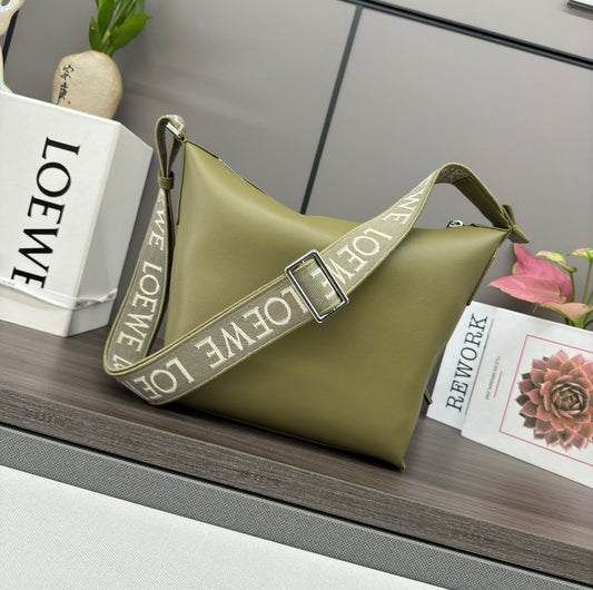 Loewe Small Cubi Crossbody Bag Olive Green Smooth Calfskin