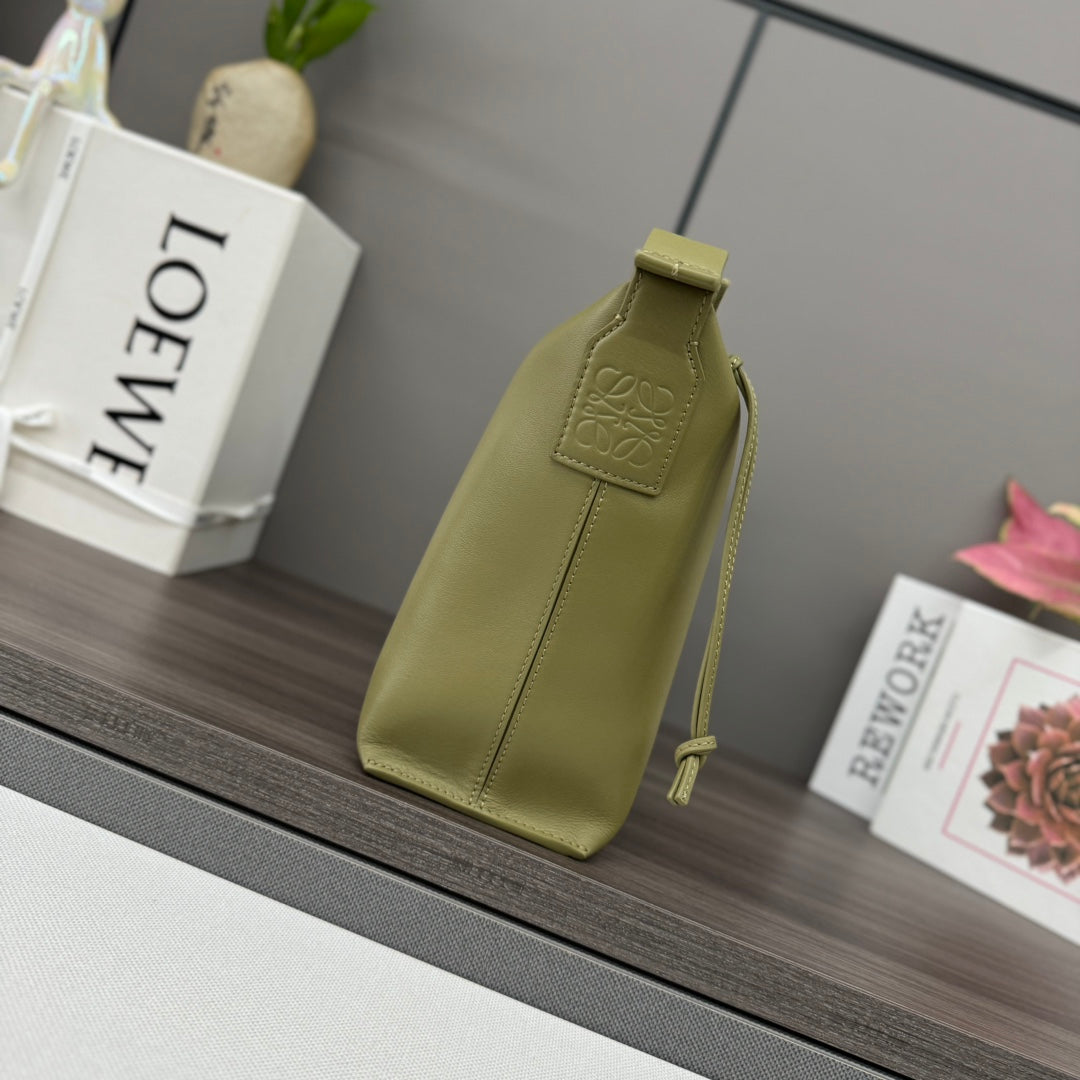 Loewe Small Cubi Crossbody Bag Olive Green Smooth Calfskin