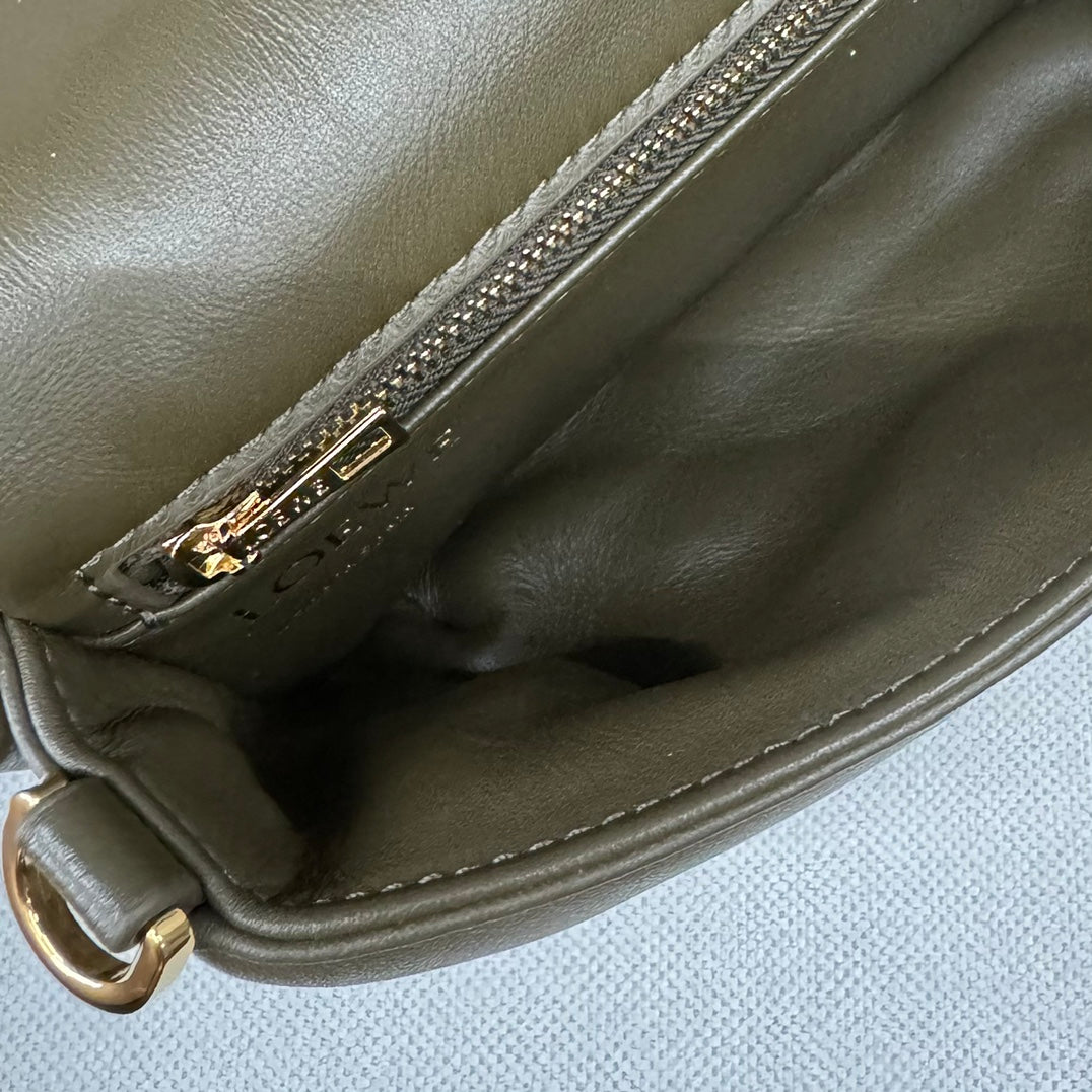 Loewe 25s Puffer Goya Bag 20 Khaki Green Lambskin