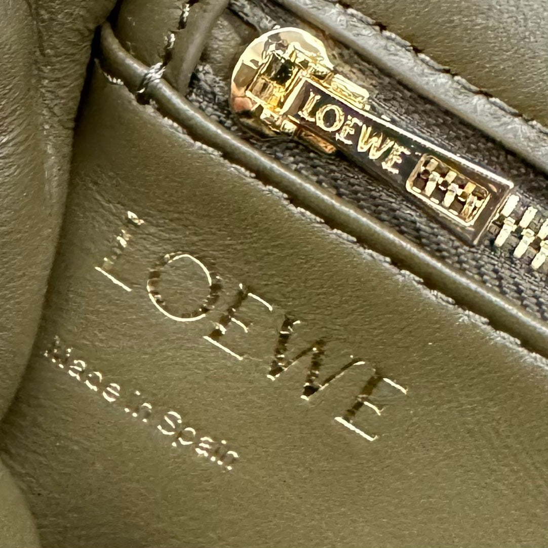 Loewe 25s Puffer Goya Bag 20 Khaki Green Lambskin