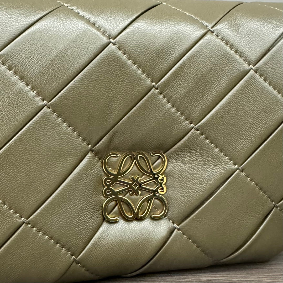 Loewe 25s Puffer Goya Bag 20 Khaki Green Lambskin