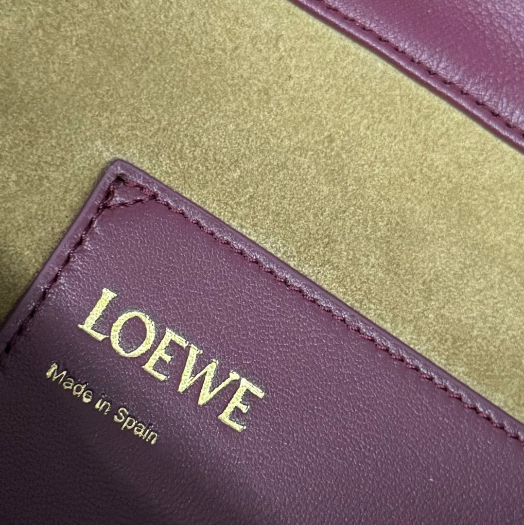 Loewe Flamenco Purse Bucket 32 Burgundy Lambskin Ghw
