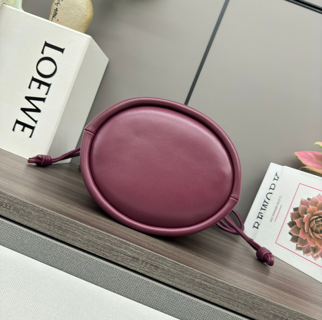 Loewe Flamenco Purse Bucket 32 Burgundy Lambskin Ghw
