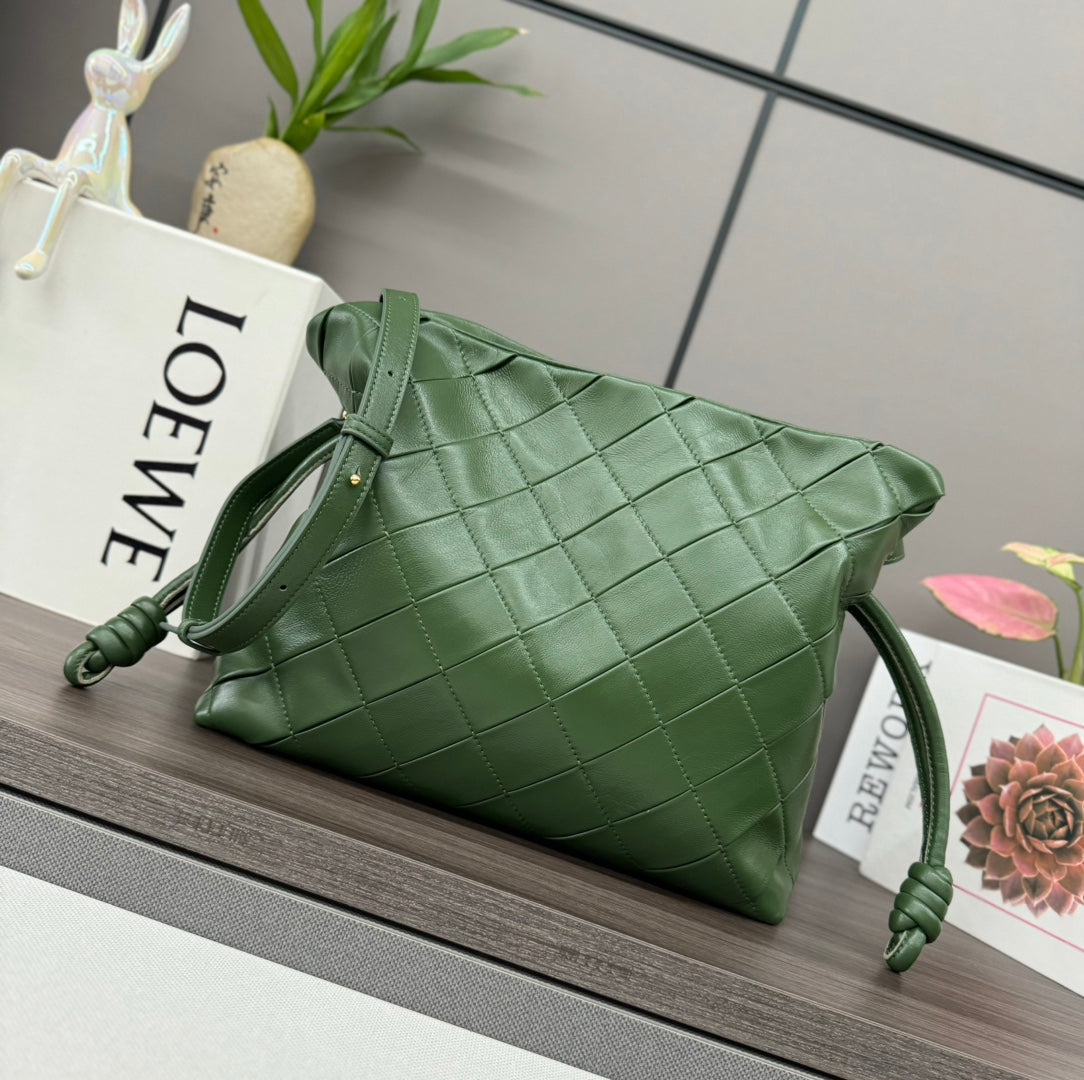 Loewe Flamenco Lucky Bag Clutch Muted Green Lambskin