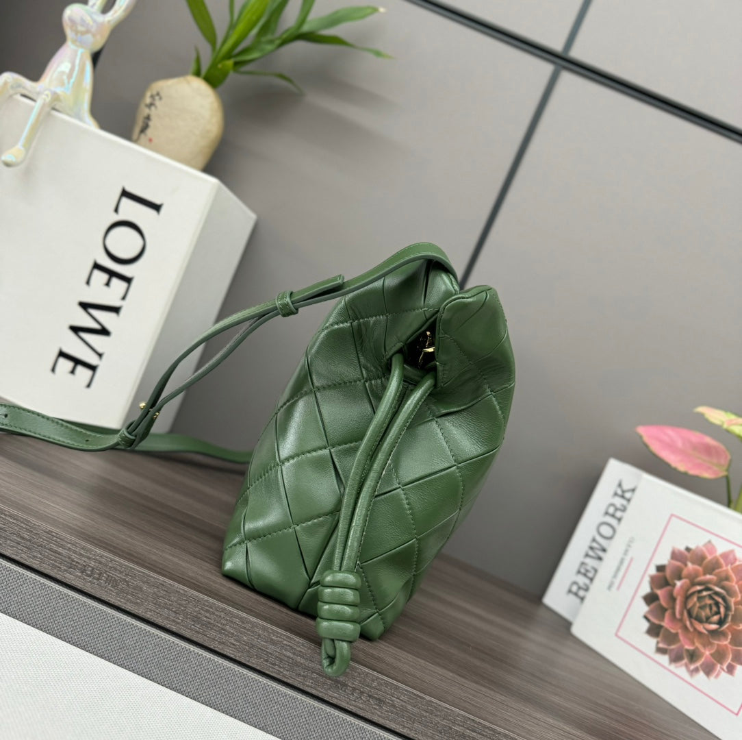 Loewe Flamenco Lucky Bag Clutch Muted Green Lambskin