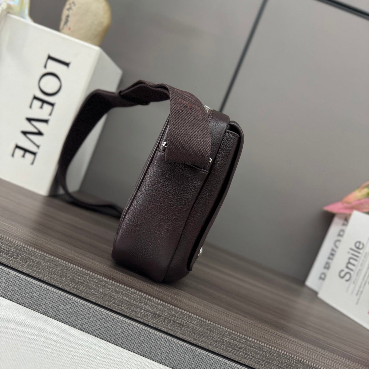 Loewe Messenger Bags 23 Dark Reddish Brown Cowhide