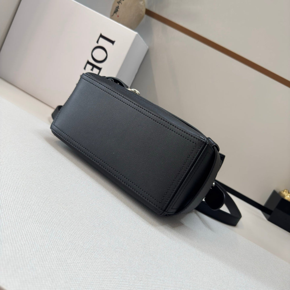 Loewe 2025 Puzzle Biker Bag Black Cowhide 274653